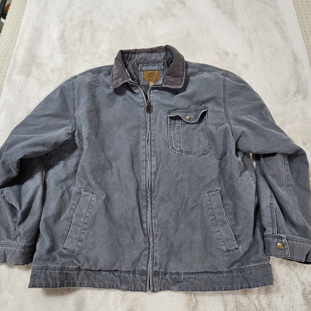 Vintage Mens Faded Glory Barn/Chore Jacket Gray Size XL